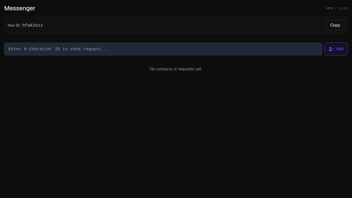 Screenshot of logged-in/messenger-v2.html